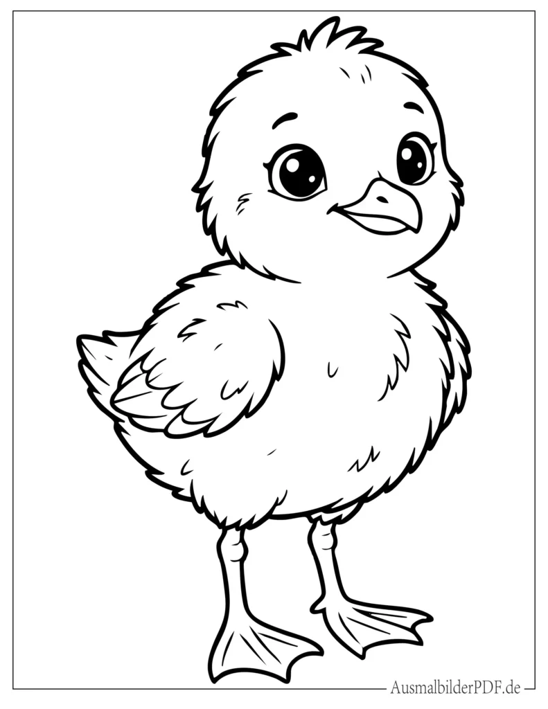 Süßes Möwenbaby Ausmalbild für Kinder