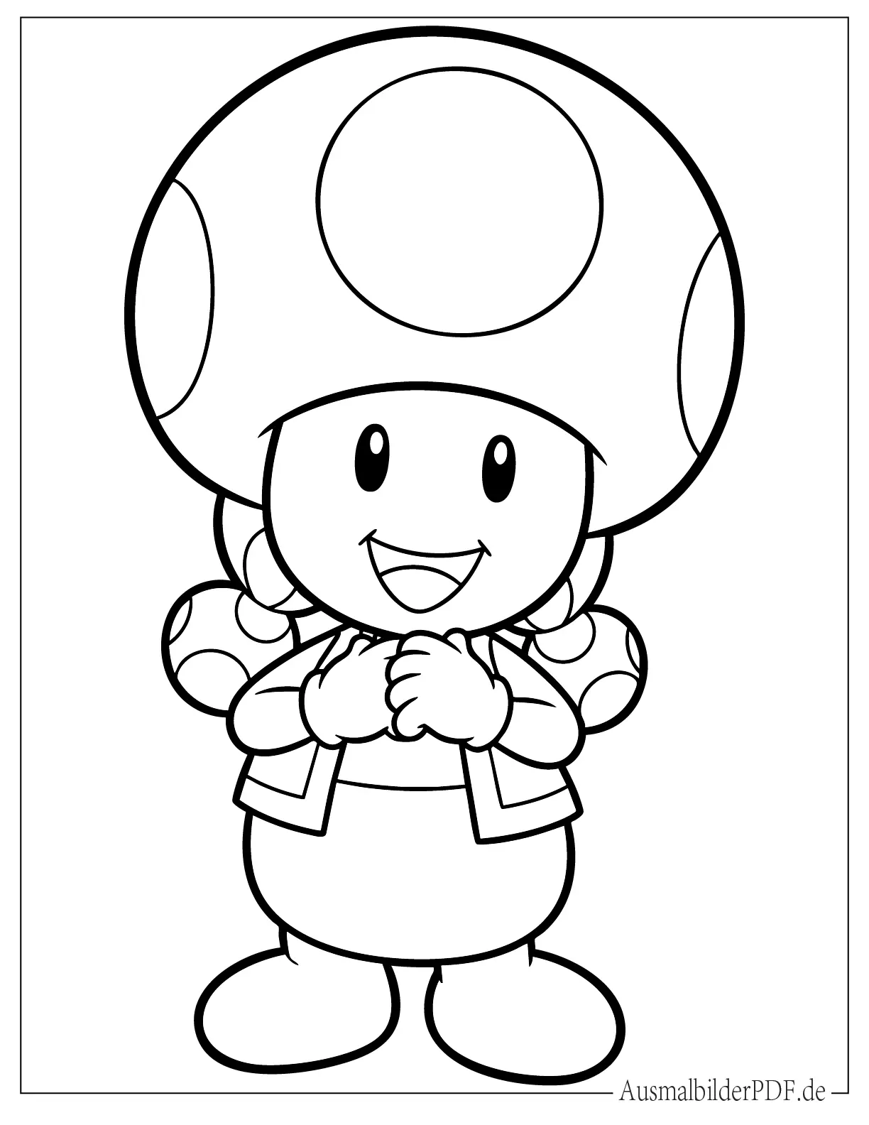 Süße Super Mario Toadette Ausmalbild für Kinder