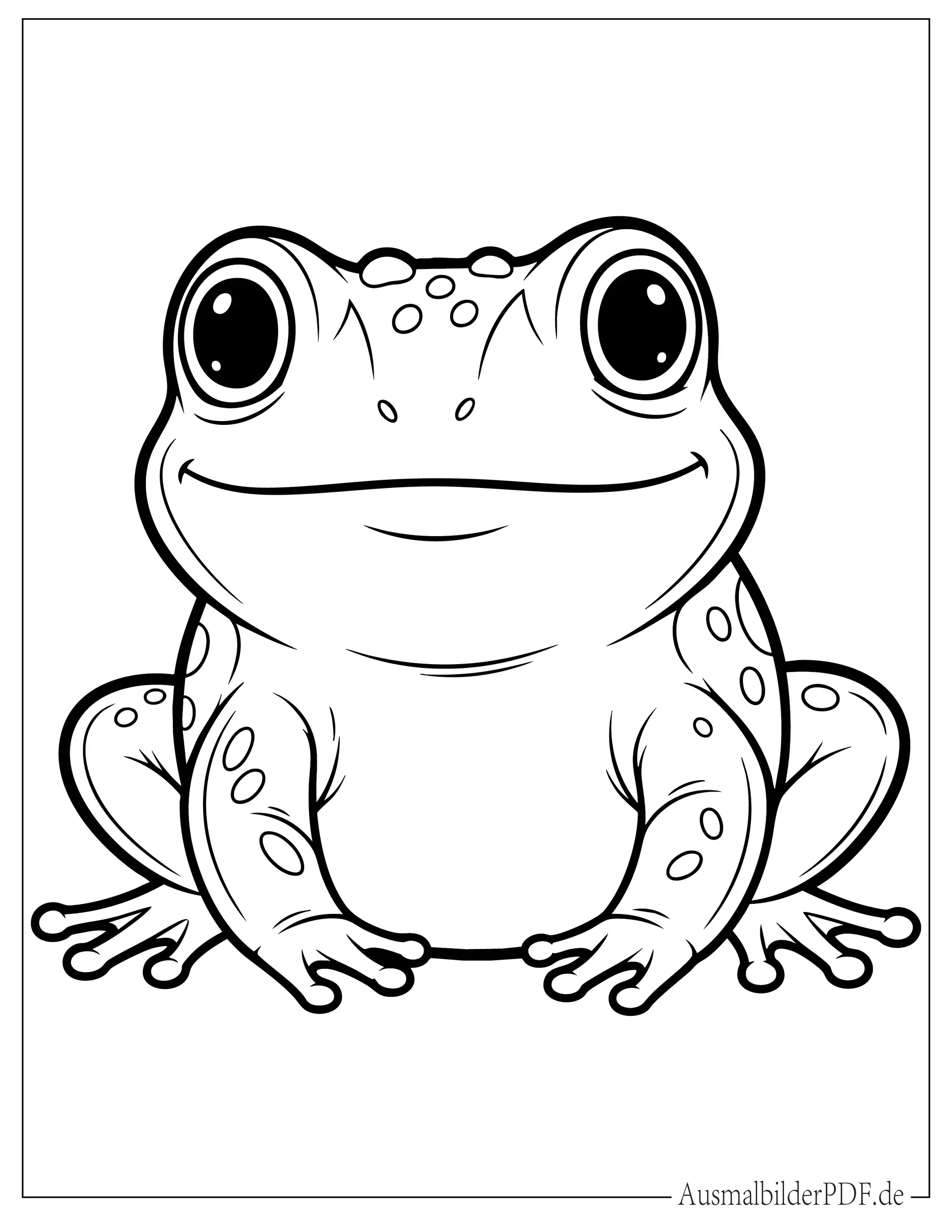 Süßer kleiner Frosch Ausmalbild für Kinder