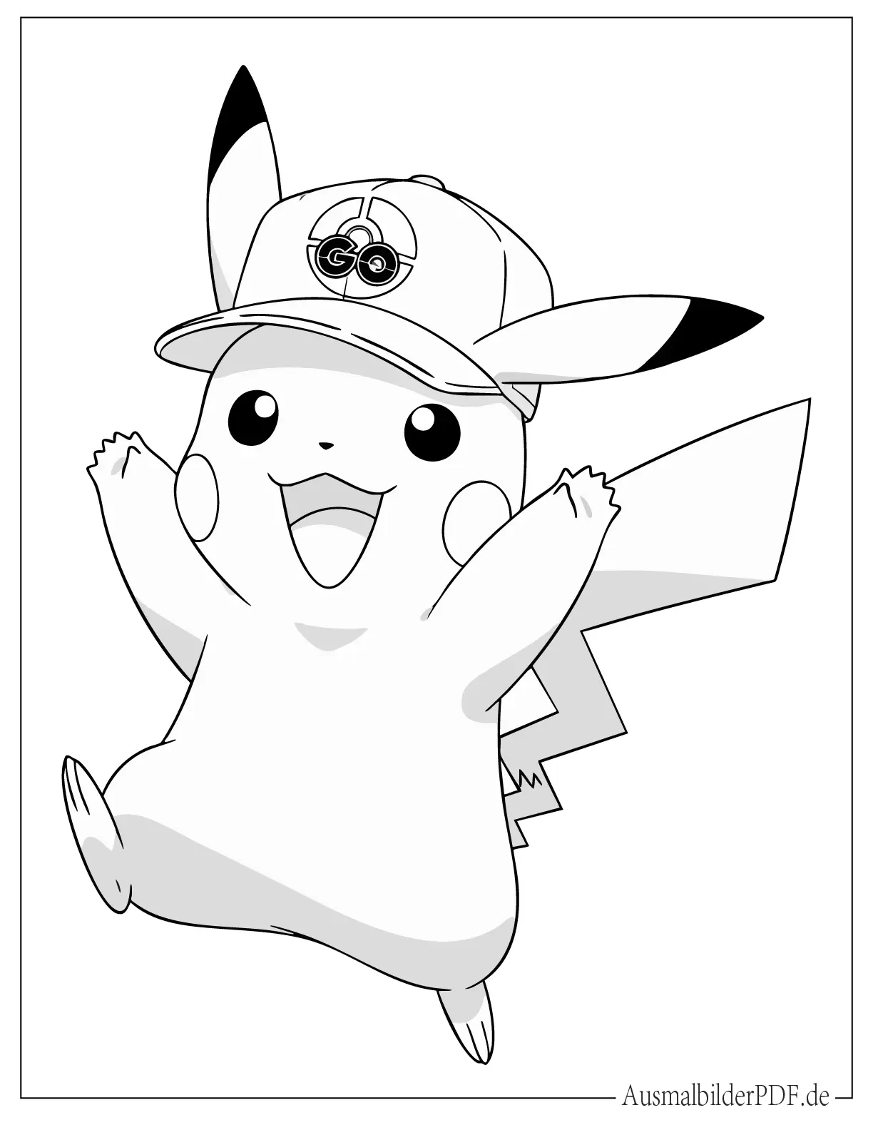 Niedliches Pokémon GO Pikachu feiert Malvorlage