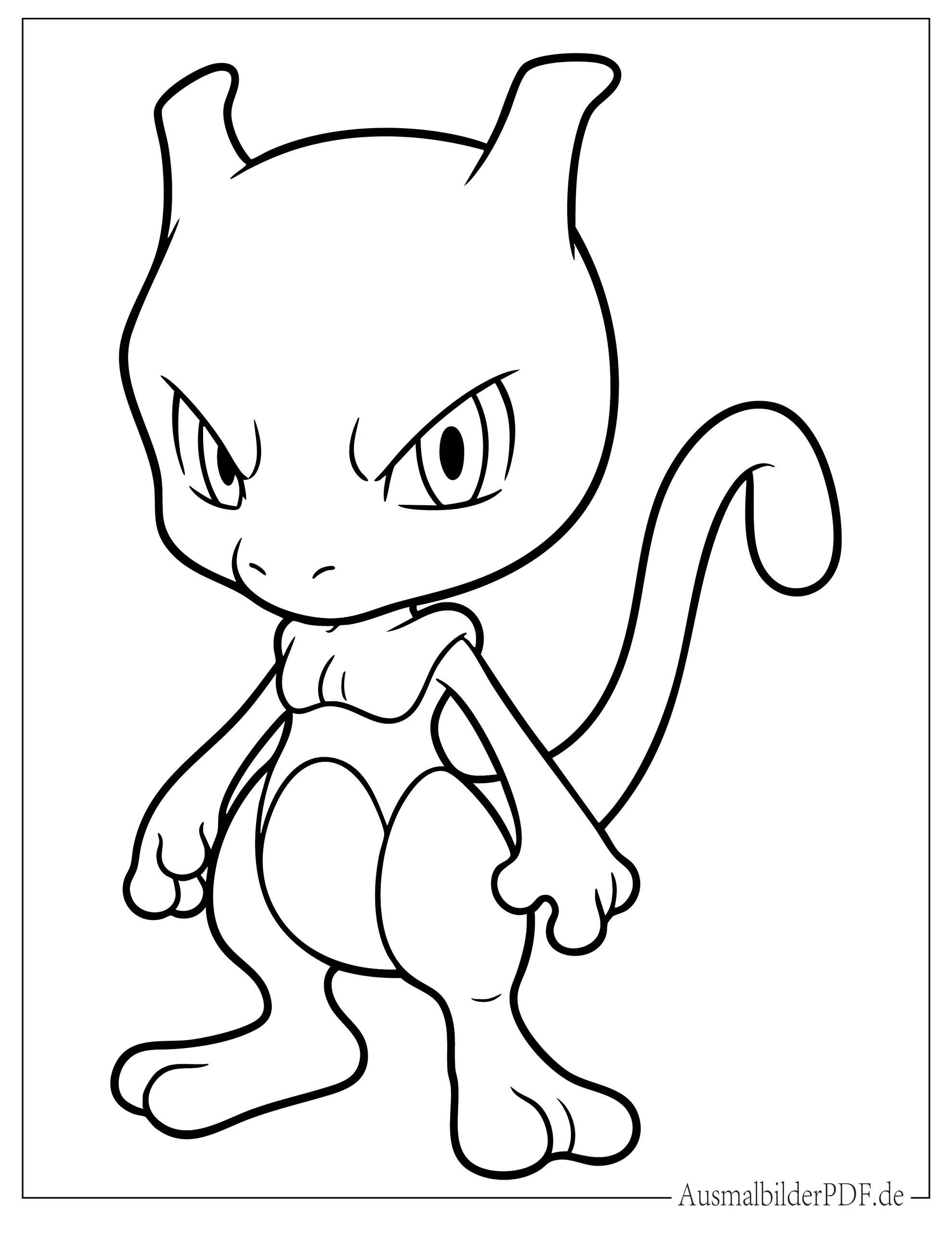 10+ Mewtu Ausmalbilder (Kostenlos Malvorlagen zum Ausdrucken) Süßes Chibi Pokemon Mewtu Malvorlage für Kinder