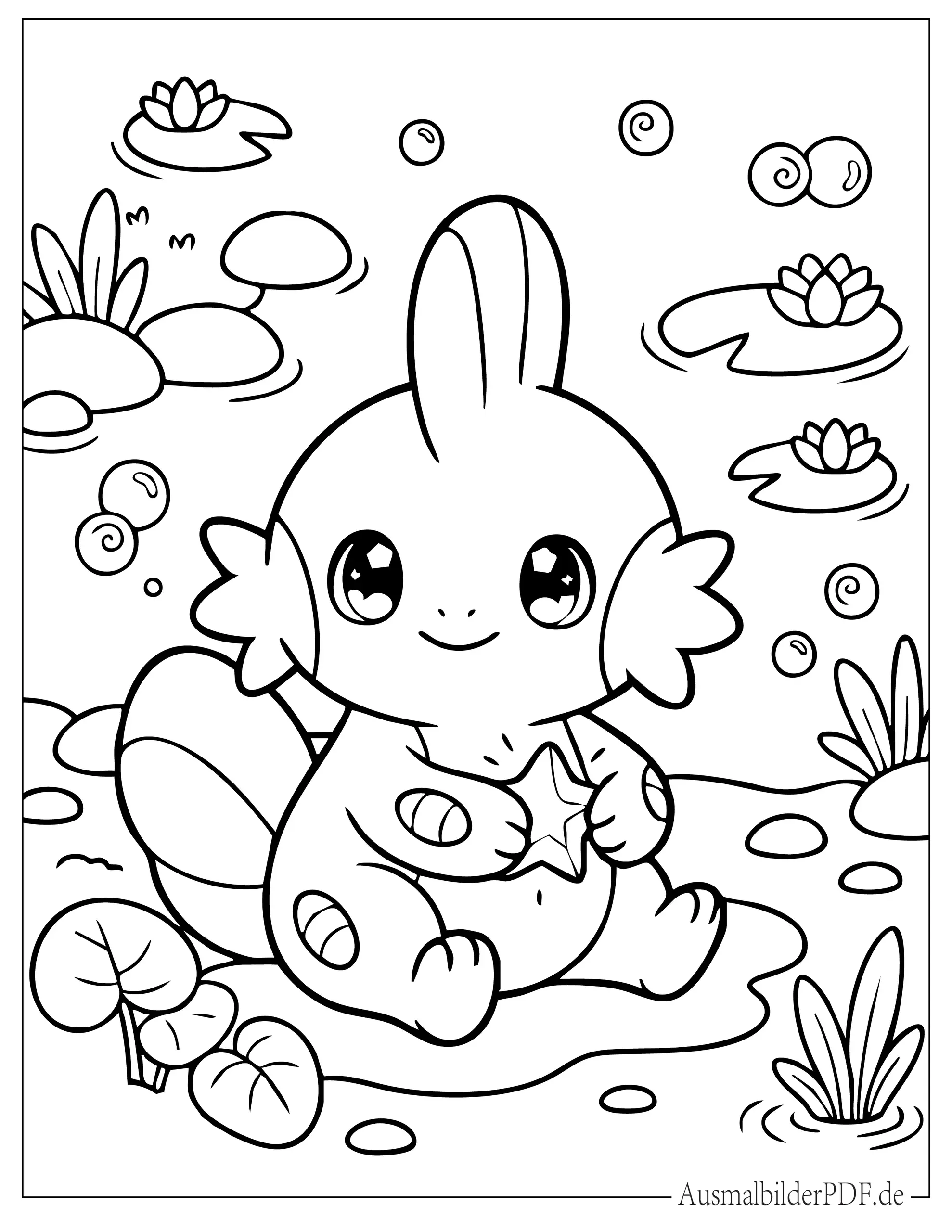 10+ Pokémon Sumpex Ausmalbilder und Malvorlagen zum Drucken Süßes Kawaii Sumpex Ausmalbild für Kinder