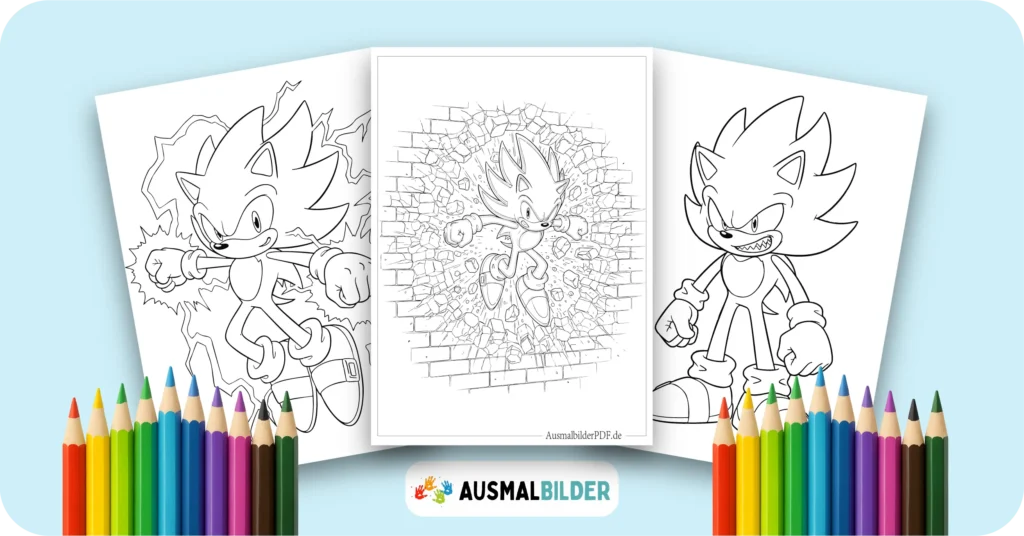 Super Sonic Ausmalbilder kostenlose Malvorlagen zum Ausdrucken für Kinder und Erwachsene