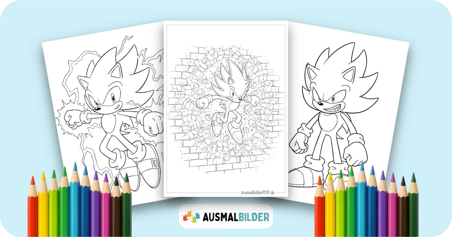 Super Sonic Ausmalbilder kostenlose Malvorlagen zum Ausdrucken für Kinder und Erwachsene