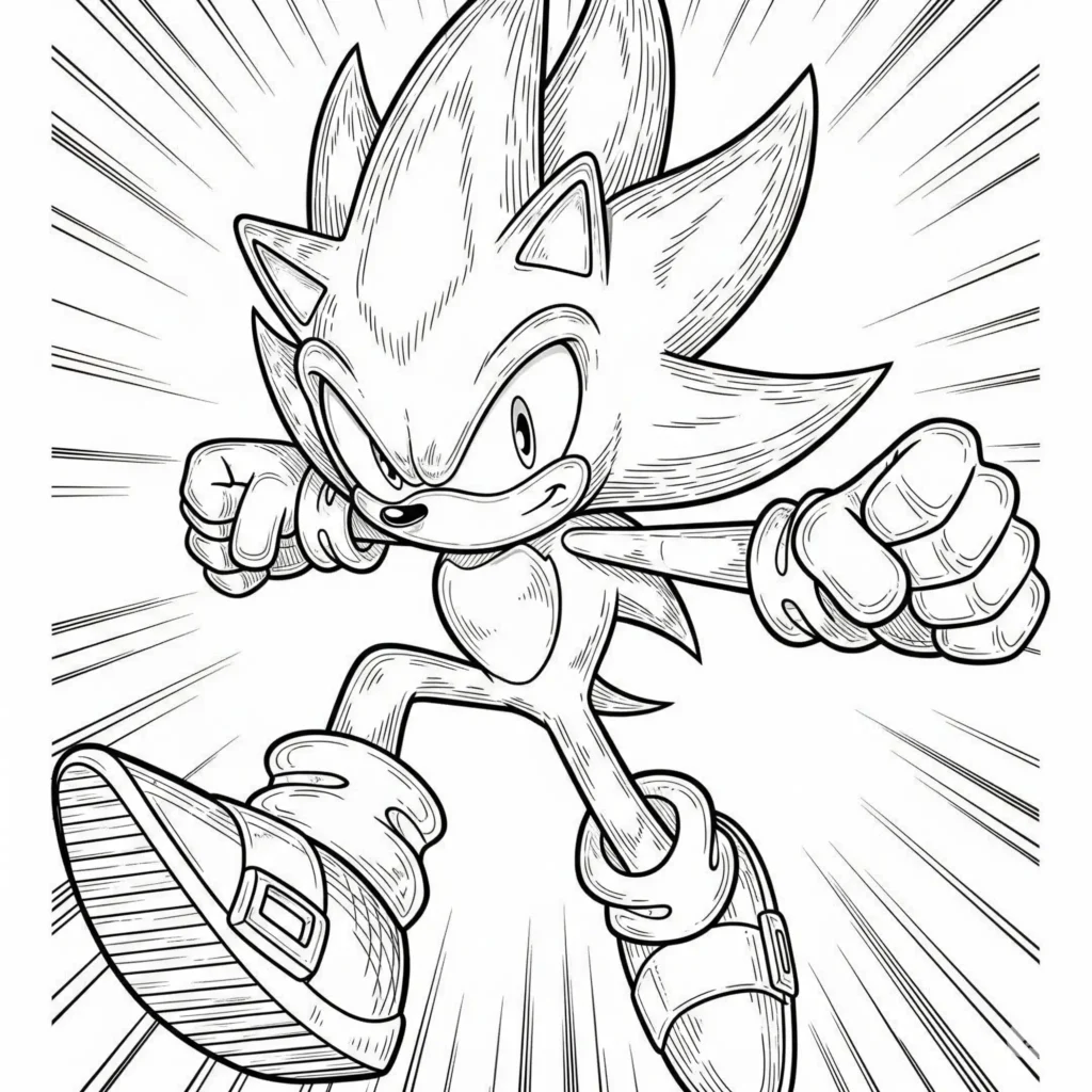 26 Sonic Ausmalbilder (Kostenlos Malvorlage zum Ausdrucken) Eine coole Super Sonic Malvorlage zum Ausdrucken und Ausmalen. Perfekt für Kinder, die schnelle Helden lieben.