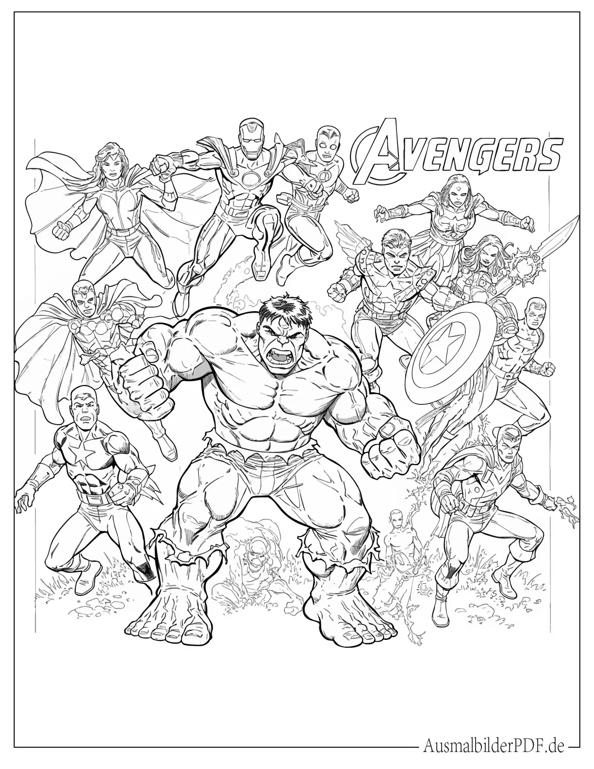 Hulk Poster zum Ausmalen