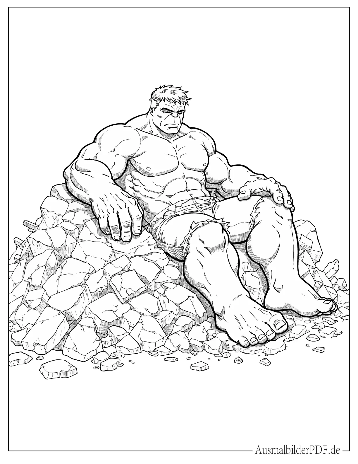 Superheld Hulk ruht sich aus Ausmalbild