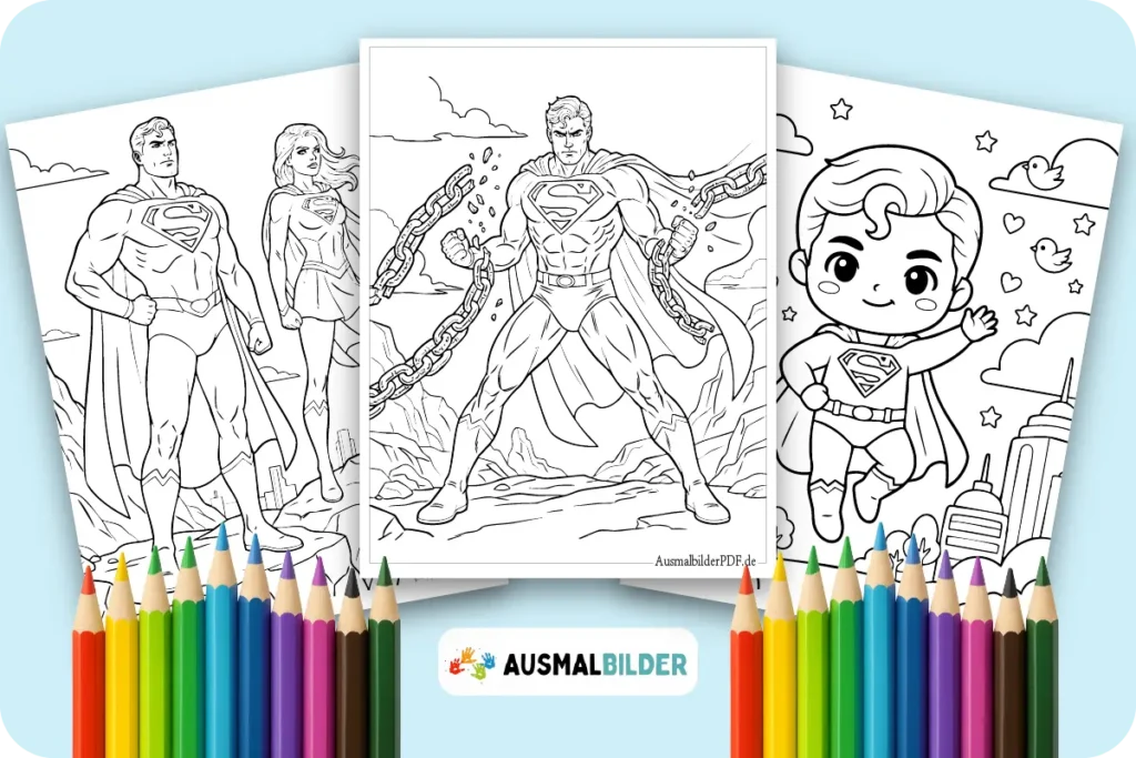 Superman Ausmalbilder (Kostenlos Vorlagen zum Ausdrucken) Superman Ausmalbilder kostenlose Vorlagen zum Ausdrucken für Kinder jeden Alters