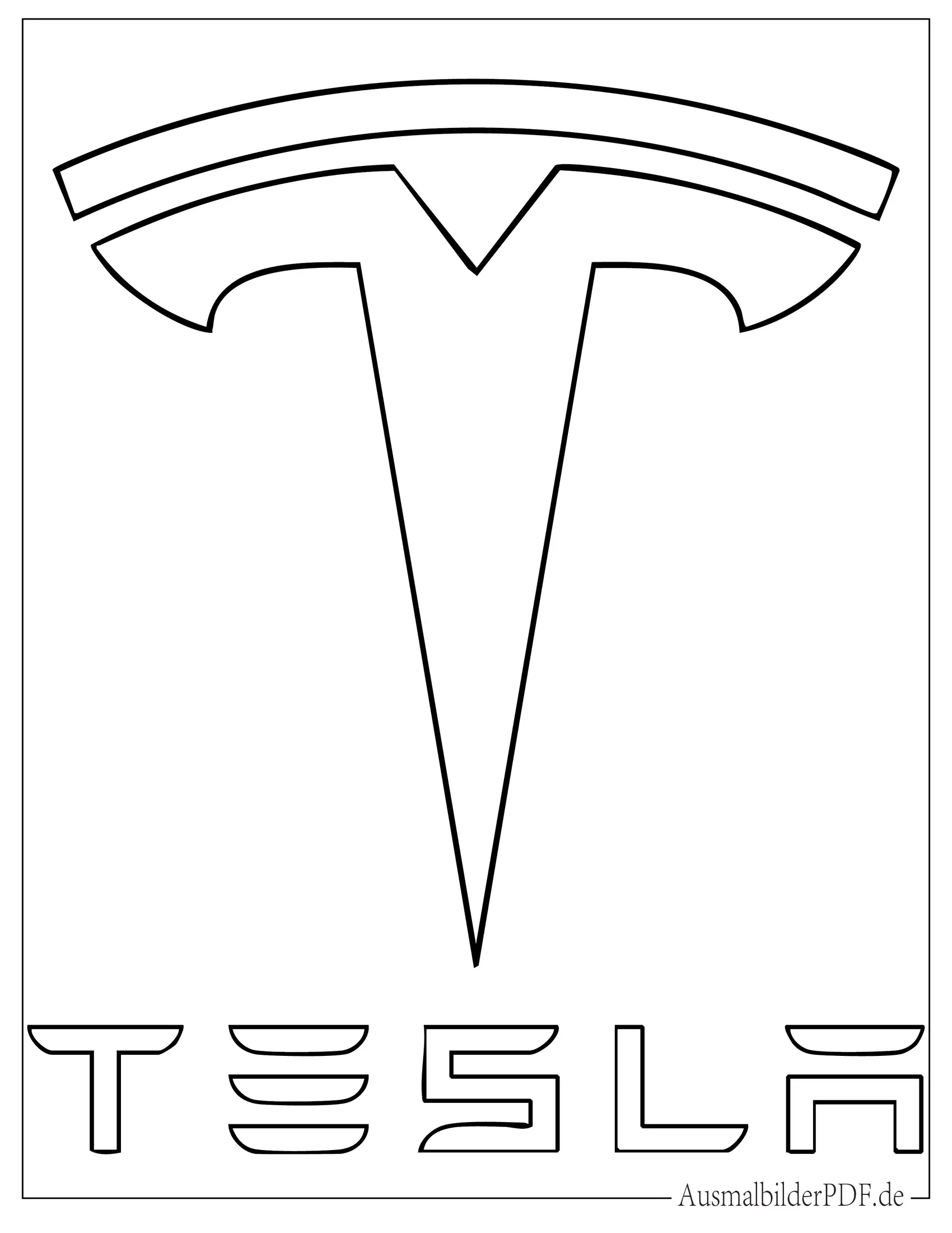 Tesla Logo Ausmalbild