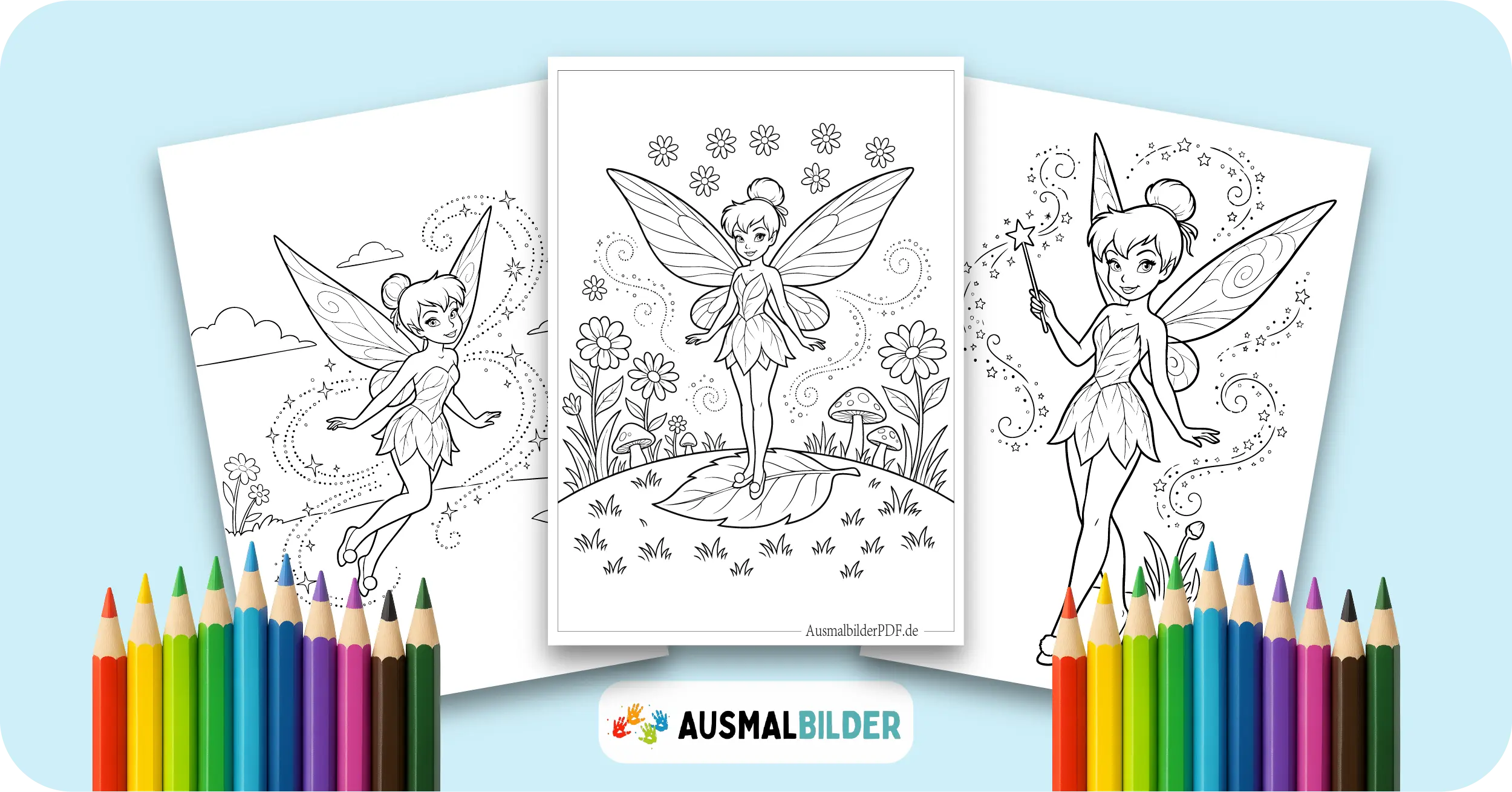 Tinkerbell Ausmalbilder kostenlose Malvorlagen zum Ausdrucken für Kinder und Erwachsene