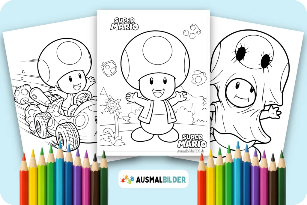 10+ Toad Ausmalbilder (Kostenlos Malvorlagen zum Ausdrucken) Fröhliche Super Mario Toad Ausmalbilder für kleine Pilzkönigreich Fans
