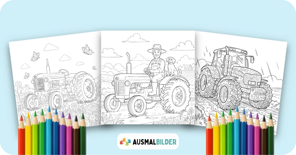 Traktor Ausmalbilder kostenlose Malvorlagen zum Ausdrucken für Kinder und Erwachsene