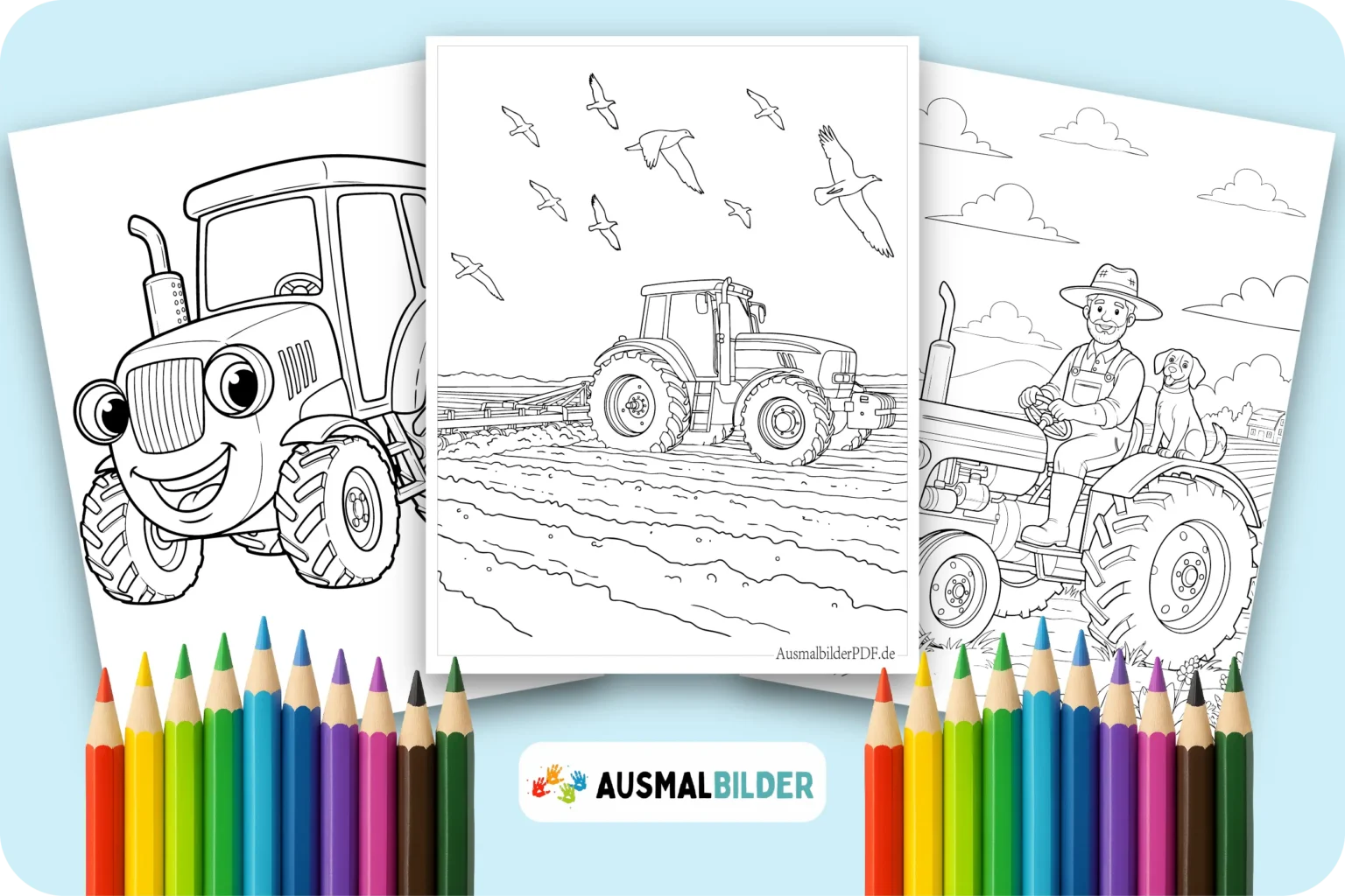 Starke Traktor Ausmalbilder für kleine Landwirte und Bauernhof Fans