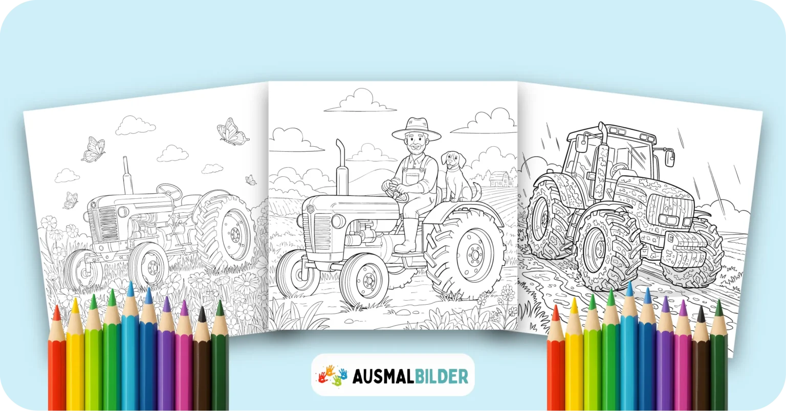 Traktor Ausmalbilder kostenlose Malvorlagen zum Ausdrucken für Kinder und Erwachsene