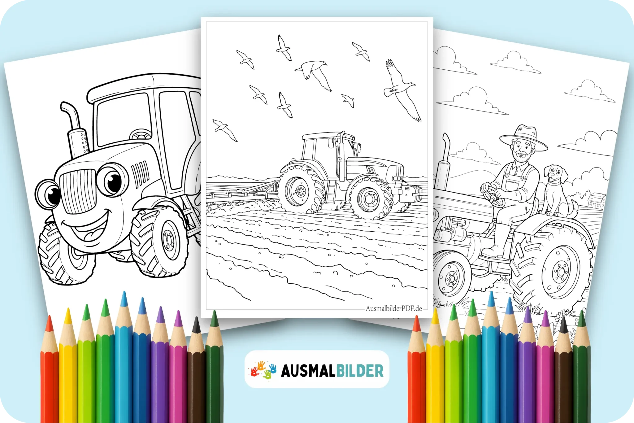 Starke Traktor Ausmalbilder für kleine Landwirte und Bauernhof Fans