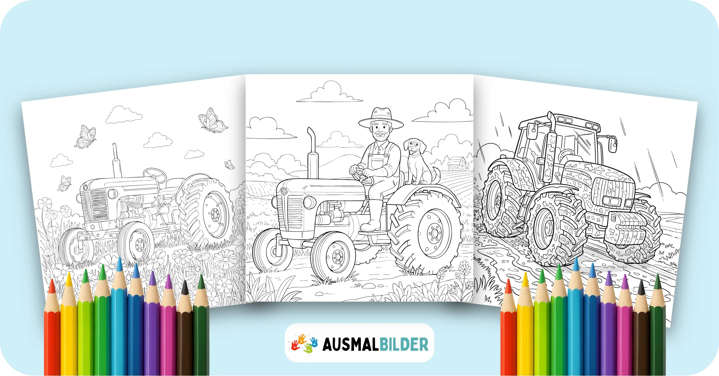 Traktor Ausmalbilder kostenlose Malvorlagen zum Ausdrucken für Kinder und Erwachsene