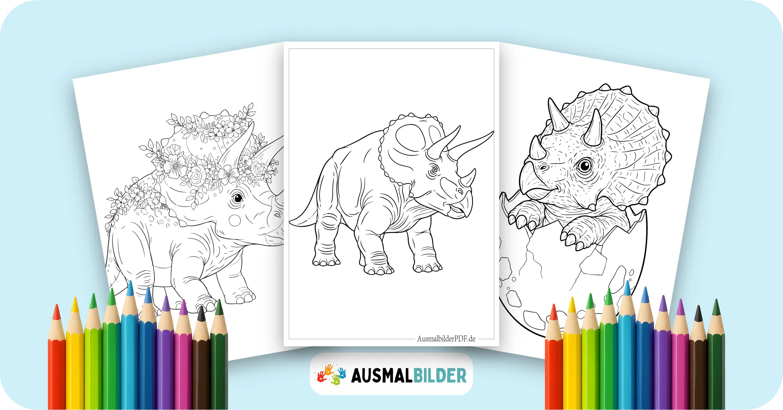 Triceratops Ausmalbilder kostenlose Malvorlagen zum Ausdrucken für Kinder und Erwachsene