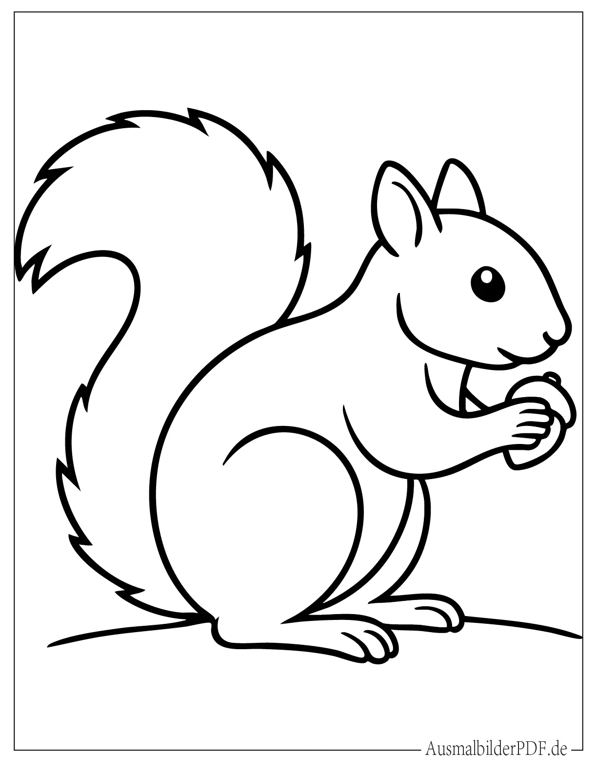 Einfacher Eichhörnchen-Umriss Ausmalbild für Vorschulkinder