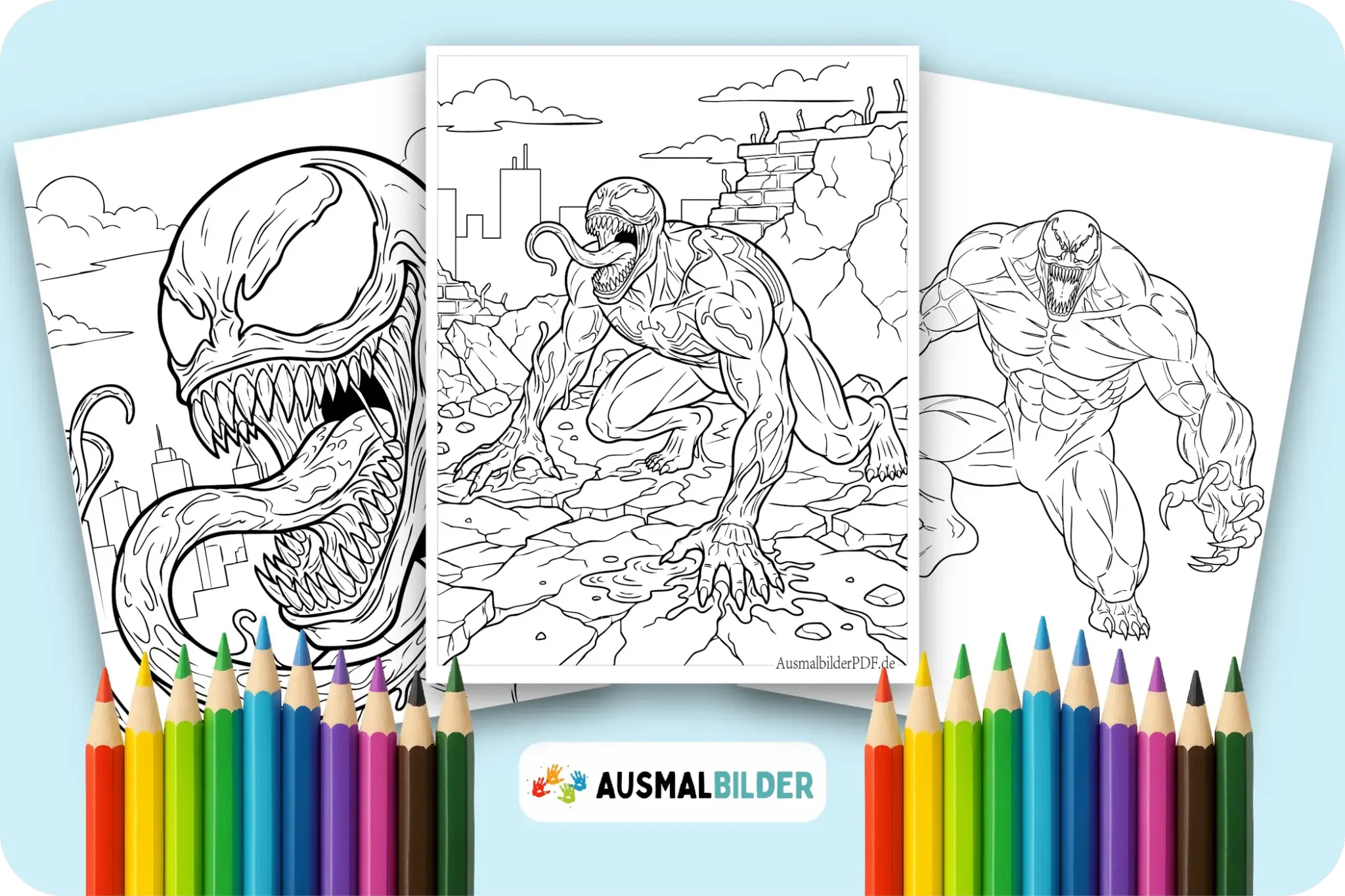 10+ Venom Ausmalbilder (Gratis Malvorlagen zum Ausdrucken) Düstere Venom Ausmalbilder für kleine Marvel Fans zum Ausdrucken