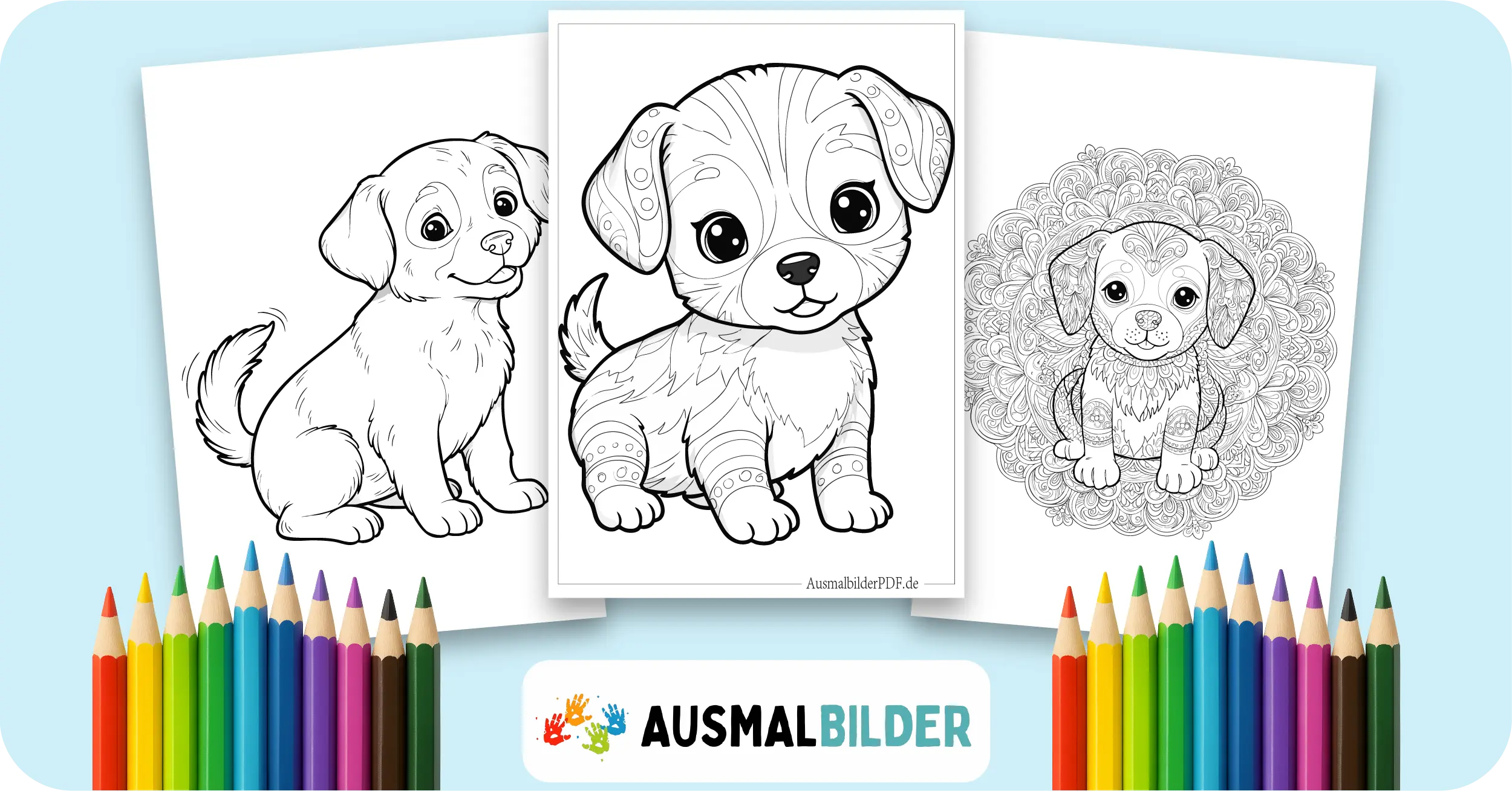 Welpen Ausmalbilder kostenlose Malvorlagen zum Ausdrucken für Kinder und Erwachsene