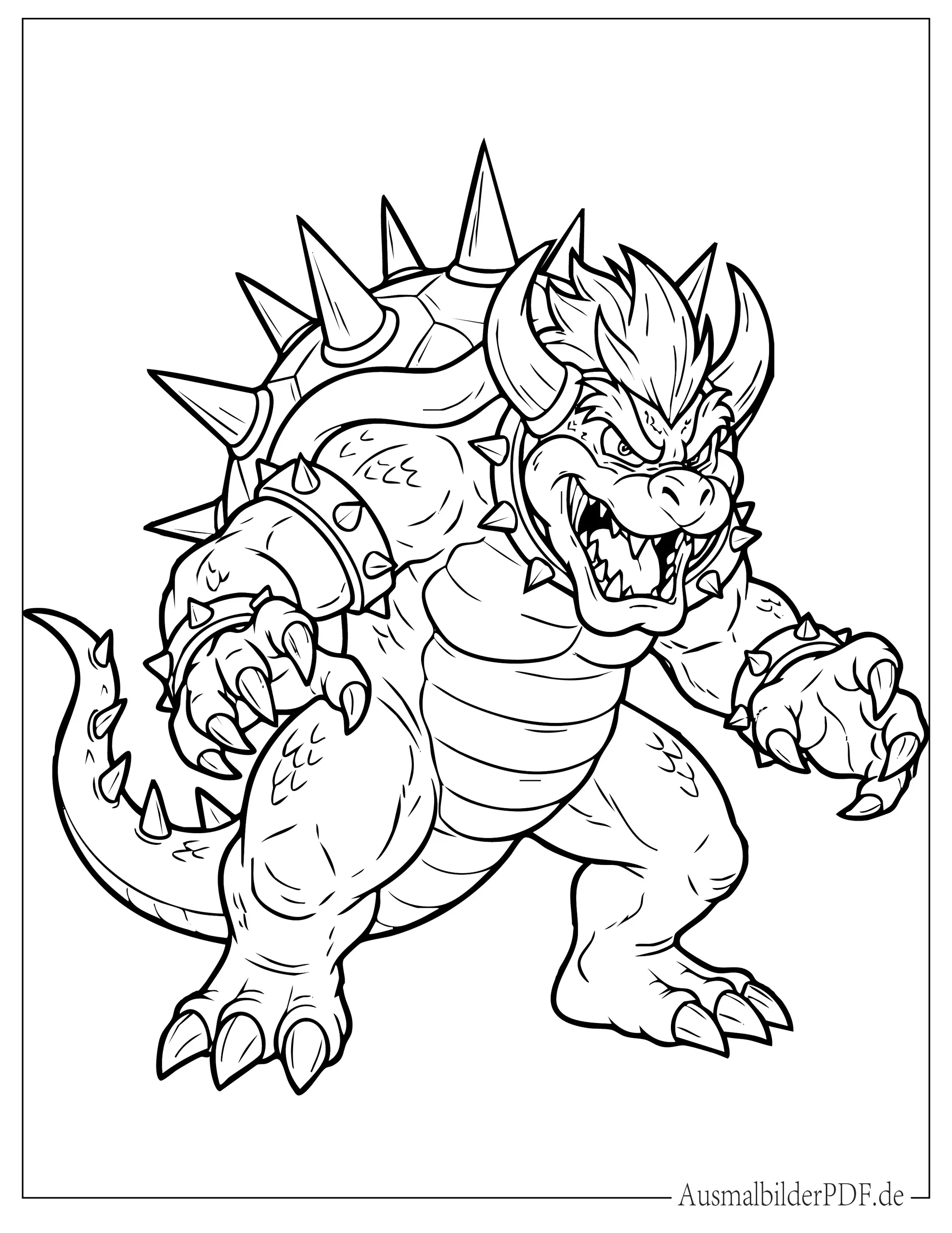 Wütender Giga Bowser Ausmalbild zum Ausdrucken