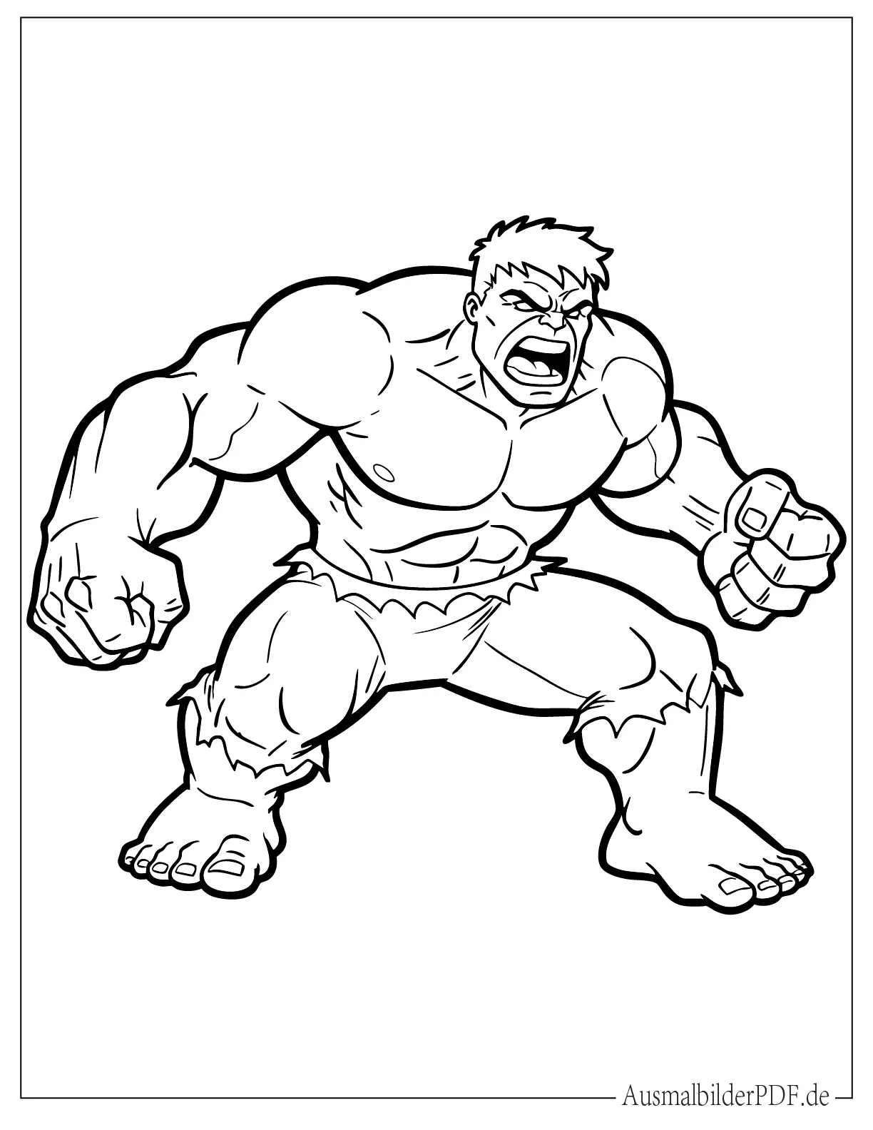 Einfacher Wütender Hulk Malbild