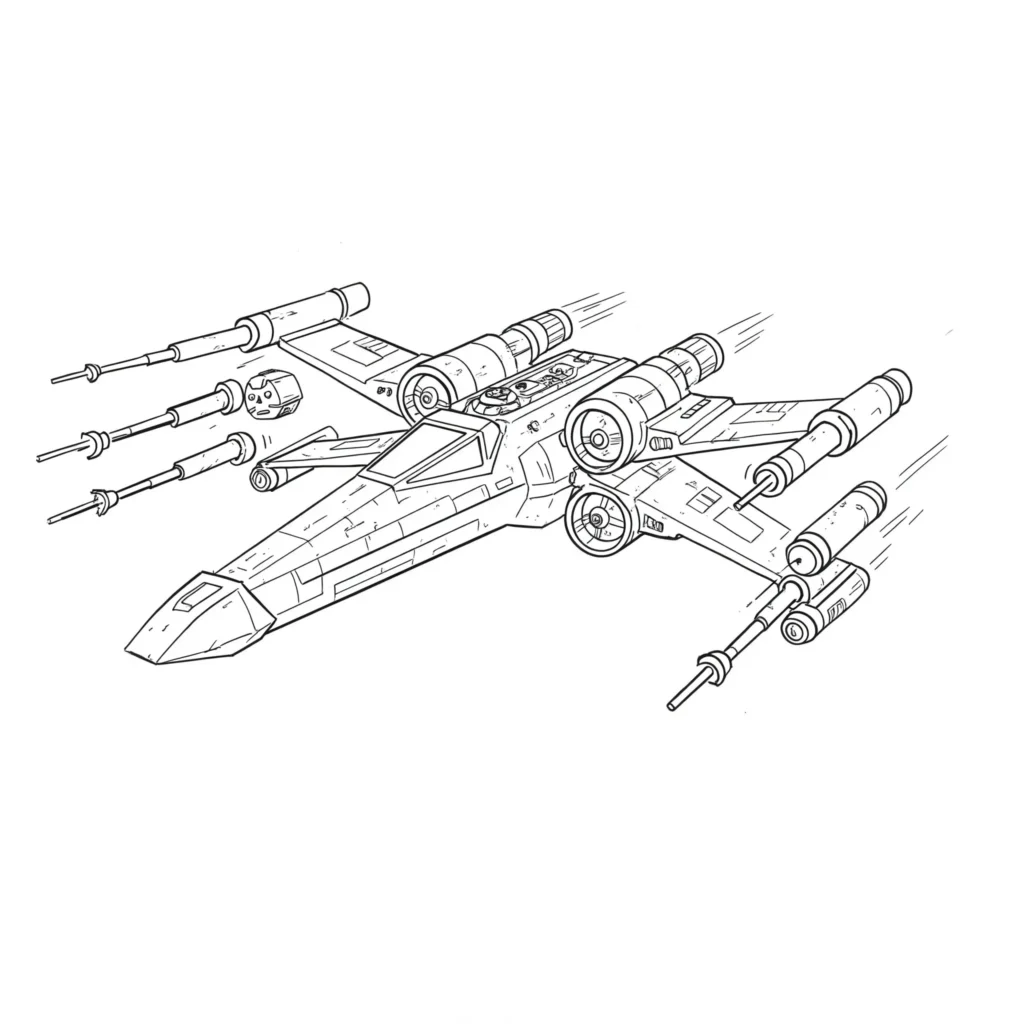 24 Star Wars Ausmalbilder (Gratis Malvorlage zum Ausdrucken) Star Wars Ausmalbild X-Wing Fighter zum Ausdrucken und Ausmalen