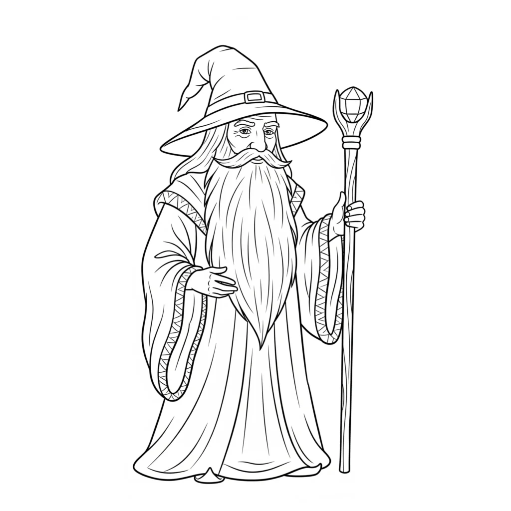 Zauberer Ausmalbilder (Gratis Malvorlage zum Ausdrucken) Zauberer Ausmalbild kostenlose Malvorlagen zum Ausdrucken für Kinder und Erwachsene