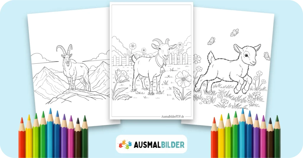 Ziegen Ausmalbilder (Kostenlos Malvorlage zum Ausdrucken) Ziegen Ausmalbilder kostenlose Malvorlagen zum Ausdrucken für Kinder und Erwachsene