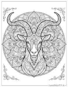 Ziegen Mandala Ausmalbild