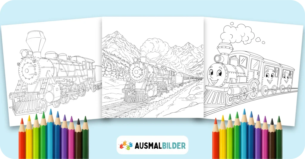 Zug Ausmalbilder kostenlose Malvorlagen zum Ausdrucken für Kinder und Erwachsene