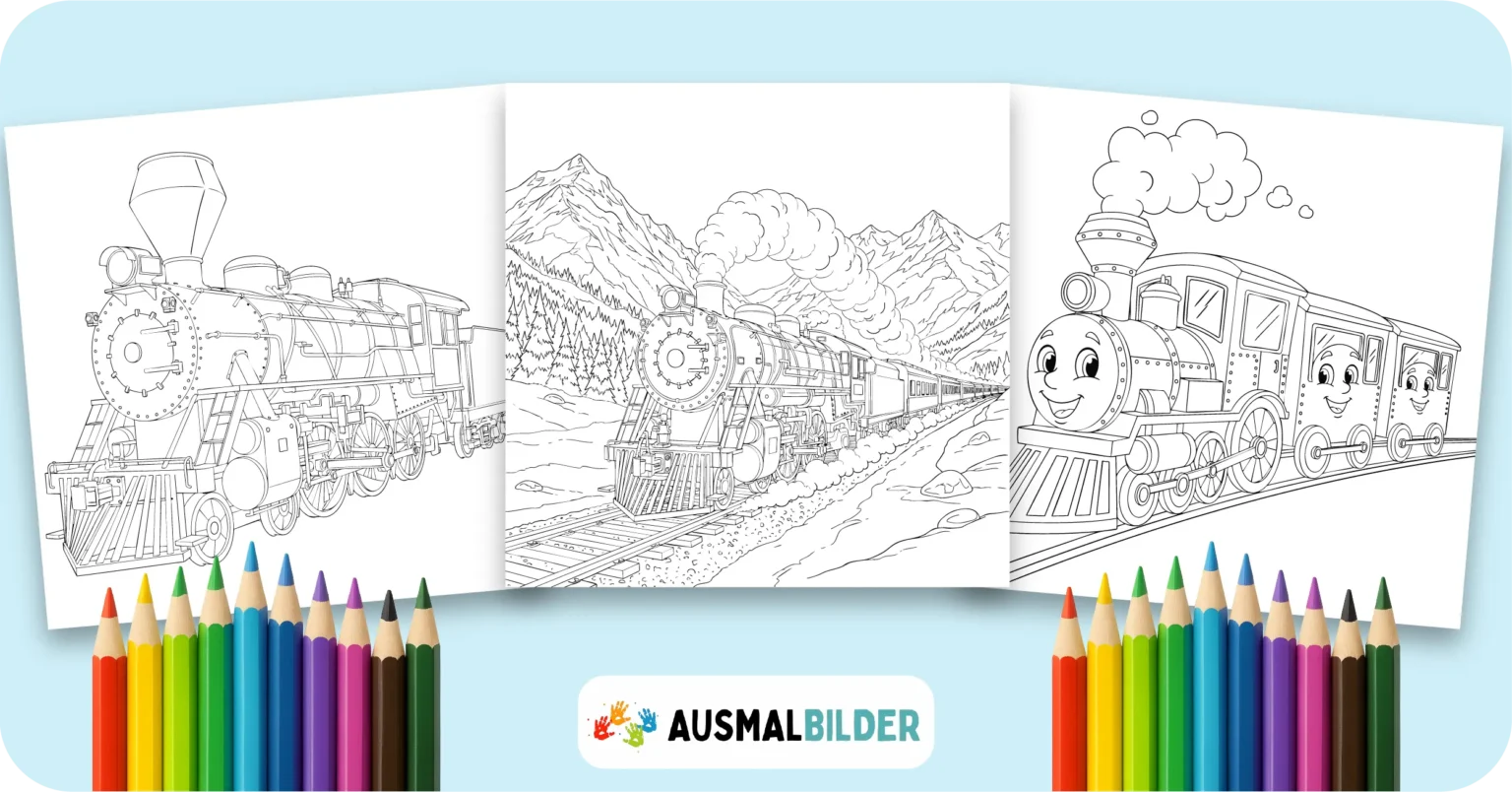 Zug Ausmalbilder kostenlose Malvorlagen zum Ausdrucken für Kinder und Erwachsene