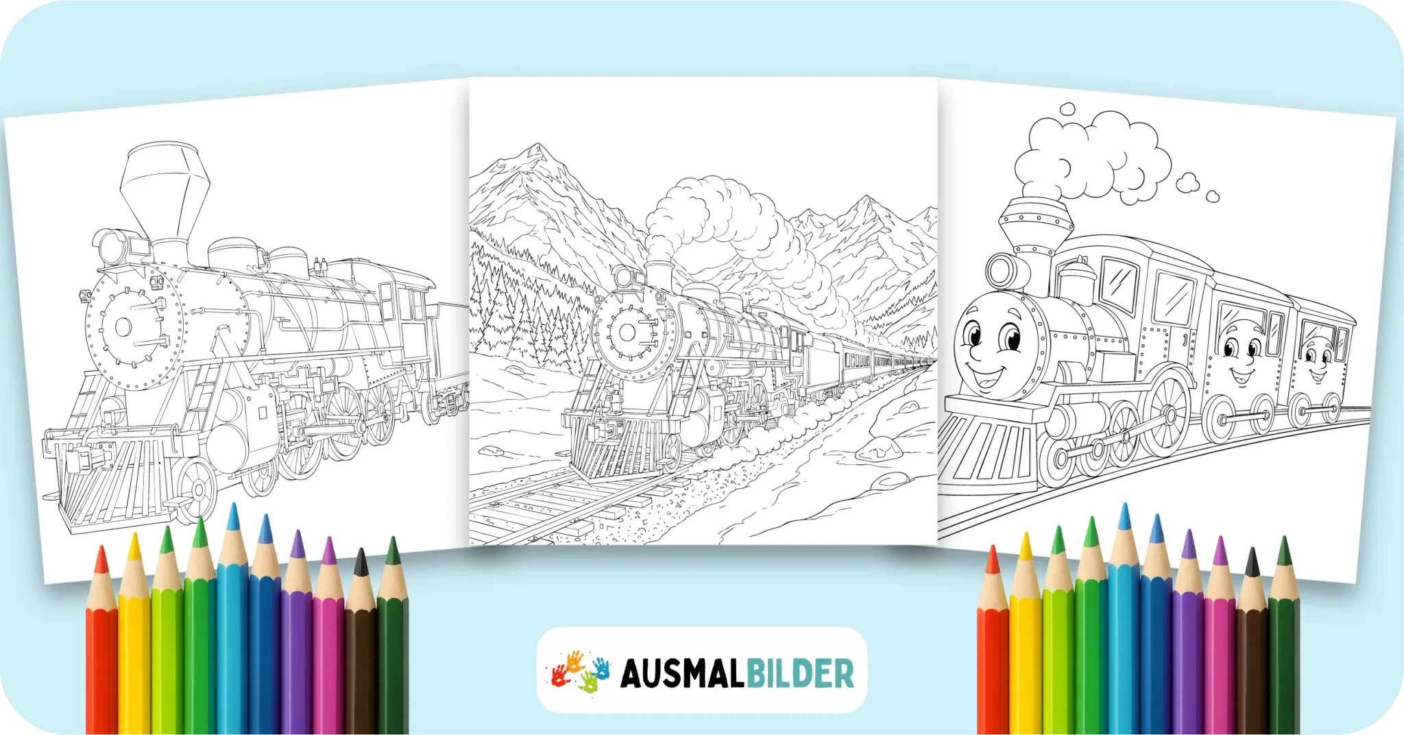 Zug Ausmalbilder kostenlose Malvorlagen zum Ausdrucken für Kinder und Erwachsene