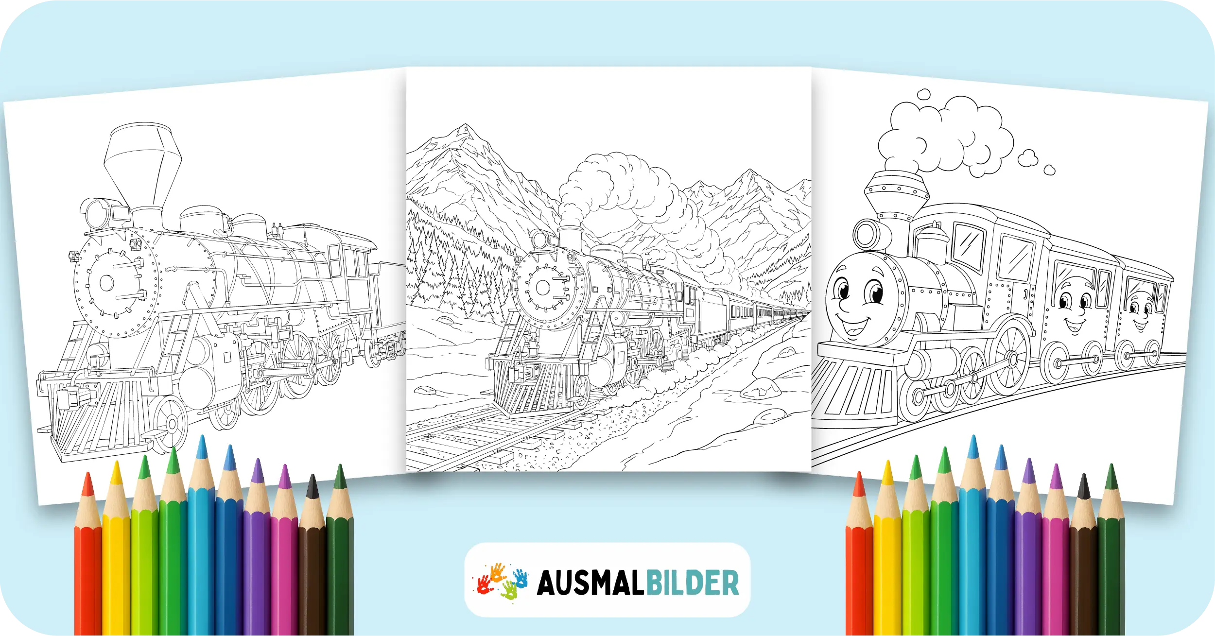 Zug Ausmalbilder kostenlose Malvorlagen zum Ausdrucken für Kinder und Erwachsene